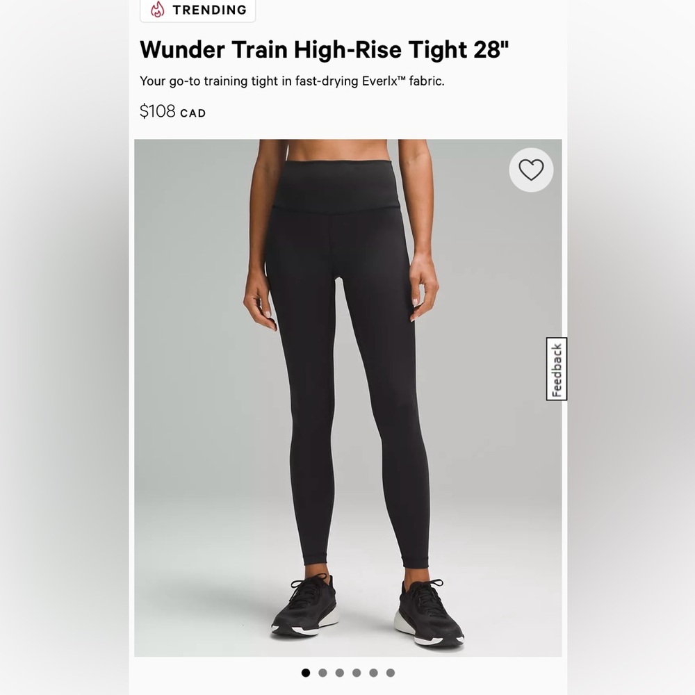 NWT - Lululemon Wunder Train HR tight 28 inches